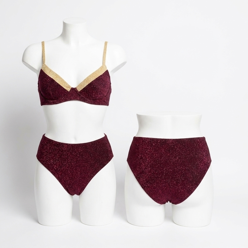 NEW PQ SWIM evie underwire bralette bikini top in garnet